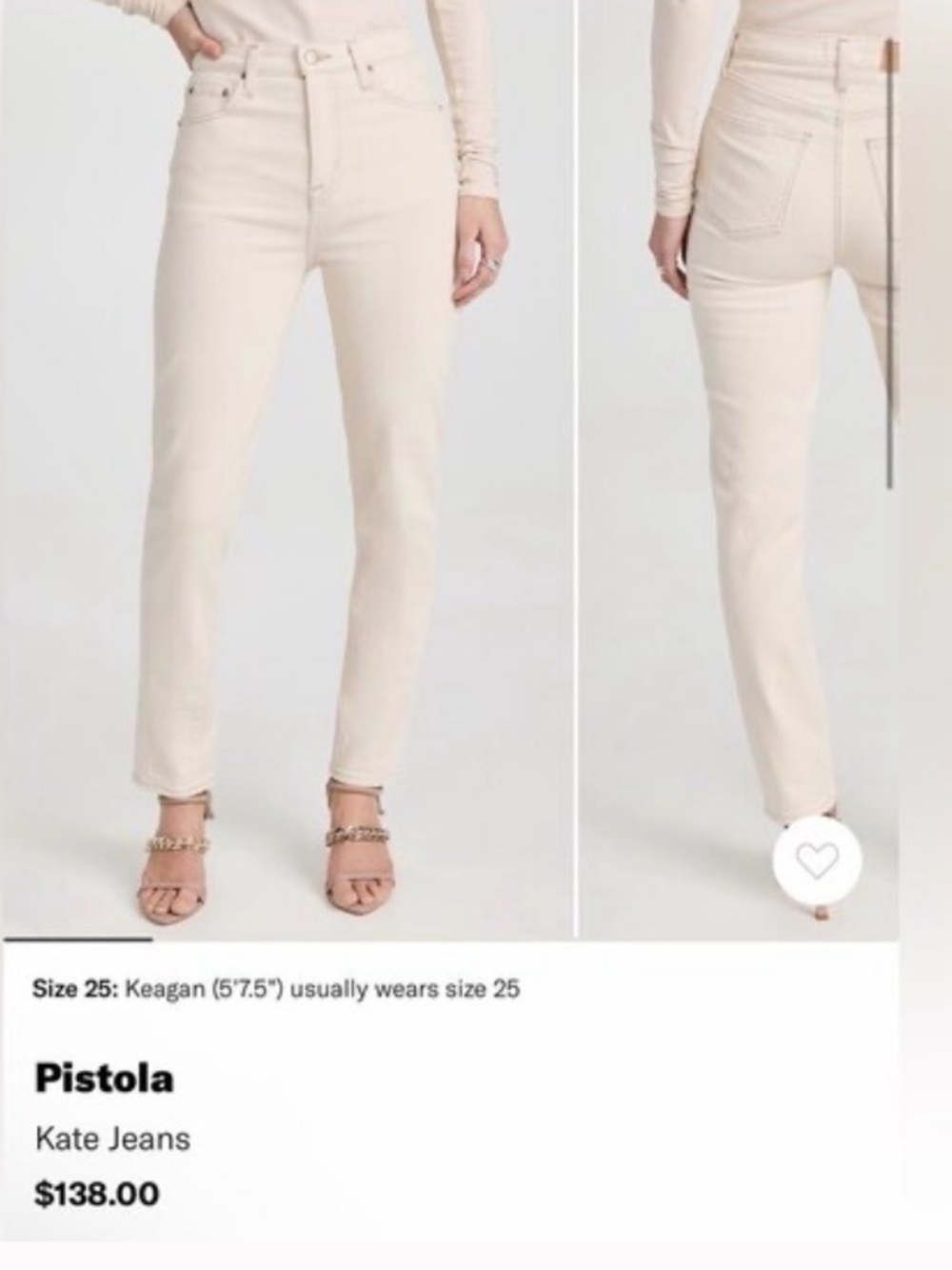 Pistola Aline High-Rise Eggshell Skinny Jean